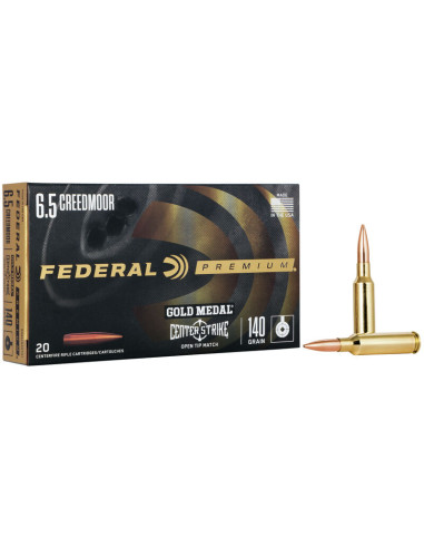 Munición metálica FEDERAL Gold Medal CenterStrike - 6.5 Creedmoor - 140 grains - GM65CRDOTM1