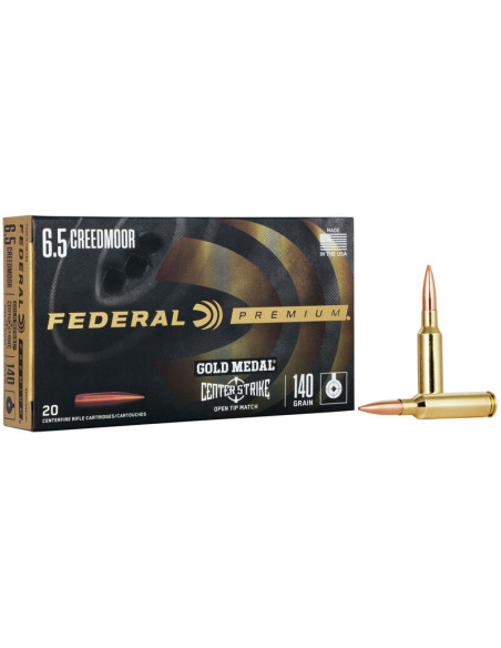 Munición metálica FEDERAL Gold Medal CenterStrike - 6.5 Creedmoor - 140 grains - GM65CRDOTM1
