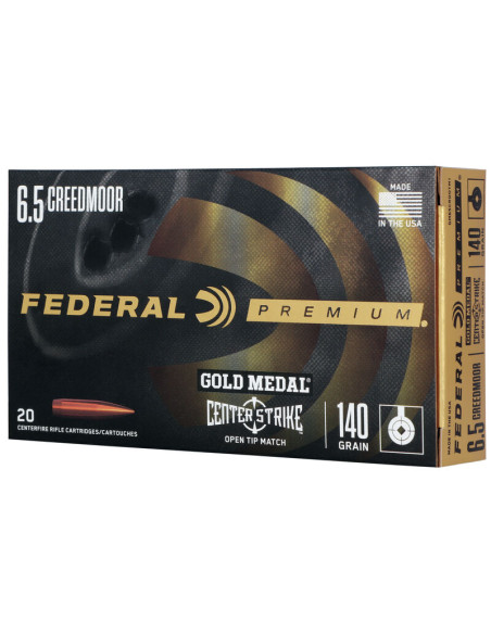 Munición metálica FEDERAL Gold Medal CenterStrike - 6.5 Creedmoor - 140 grains - GM65CRDOTM1