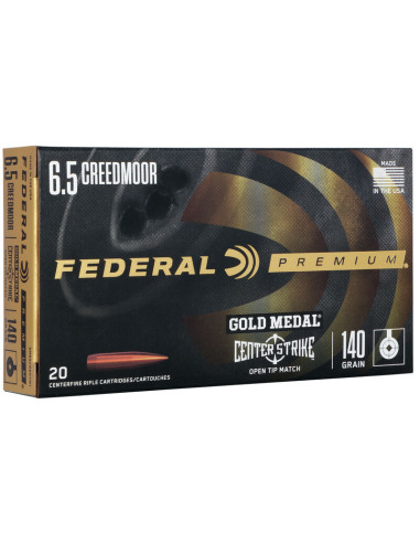 Munición metálica FEDERAL Gold Medal CenterStrike - 6.5 Creedmoor - 140 grains - GM65CRDOTM1