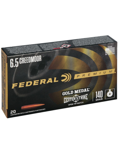Munición metálica FEDERAL Gold Medal CenterStrike - 6.5 Creedmoor - 140 grains - GM65CRDOTM1