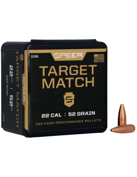 Puntas de bala SPEER Target Match - .224" - 52 grains - 1036