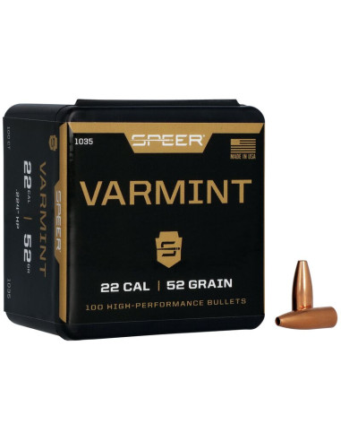 Puntas de bala SPEER Varmint HP - .224" - 52 grains - 1035