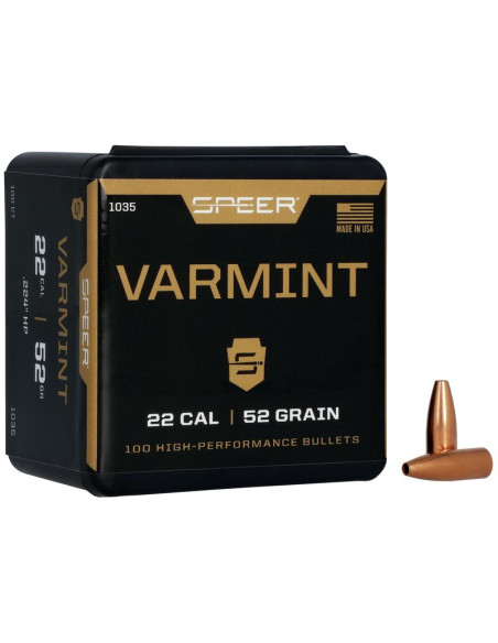 Puntas de bala SPEER Varmint HP - .224" - 52 grains - 1035