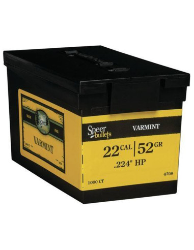 Puntas de bala SPEER Varmint HP - .224" - 52 grains (pack 1000 un.) - 4708
