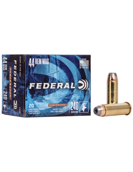 Munición metálica FEDERAL Power-Shok - 44 Rem. Mag. - 240 grains - JHP - C44A