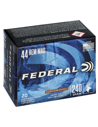Munición metálica FEDERAL Power-Shok - 44 Rem. Mag. - 240 grains - JHP - C44A