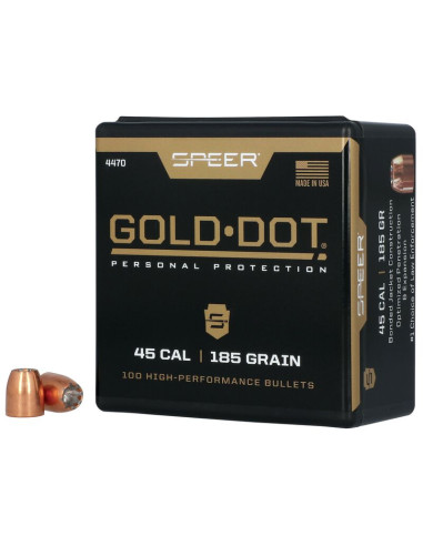 Puntas de bala SPEER Gold Dot HP - .451" - 185 grains - 4470