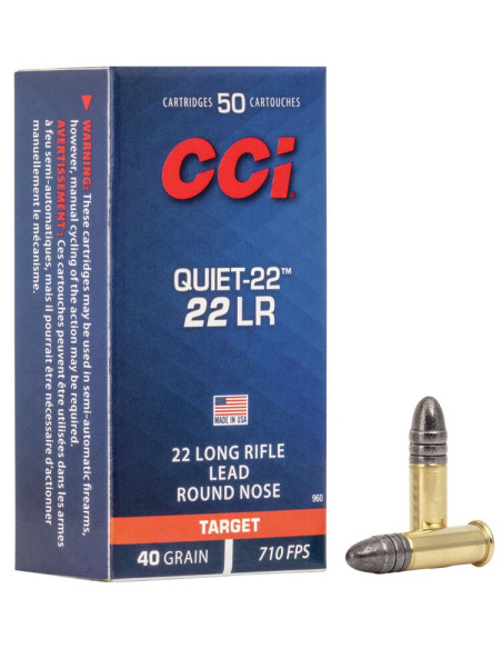 Munición CCI Quiet-22 - .22 LR - 40 grains - LRN - 960