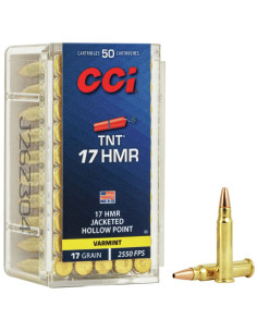 Munición metálica CCI TNT - 17 HMR - 17 grains - JHP - 53