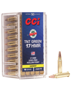 Munición metálica CCI TNT Green - 17 HMR - 16 grains - JHP - 951