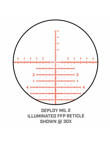 Retícula del visor BUSHNELL MATCH PRO ED 5-30x56 Side Focus Deploy MIL 2 FFP ilum. - MP53056DMI