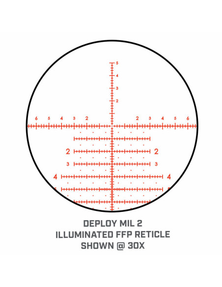 Retícula del visor BUSHNELL MATCH PRO ED 5-30x56 Side Focus Deploy MIL 2 FFP ilum. - MP53056DMI