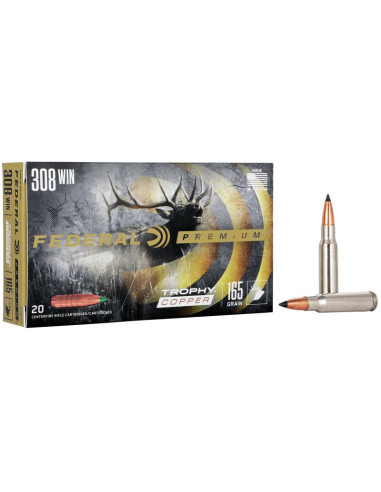 Munición metálica FEDERAL Trophy Copper - 308 Win. - 165 grains - P308TC2