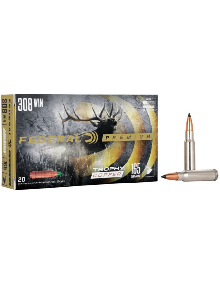 Munición metálica FEDERAL Trophy Copper - 308 Win. - 165 grains - P308TC2