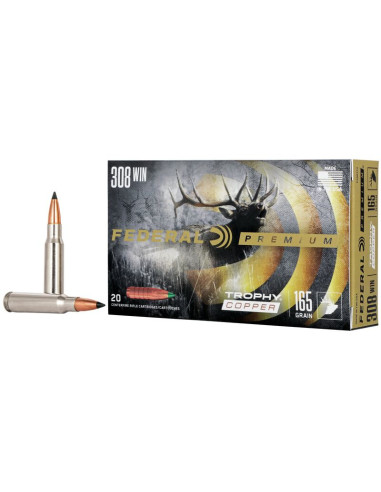 Munición metálica FEDERAL Trophy Copper - 308 Win. - 165 grains - P308TC2