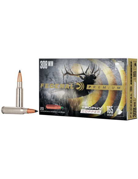Munición metálica FEDERAL Trophy Copper - 308 Win. - 165 grains - P308TC2