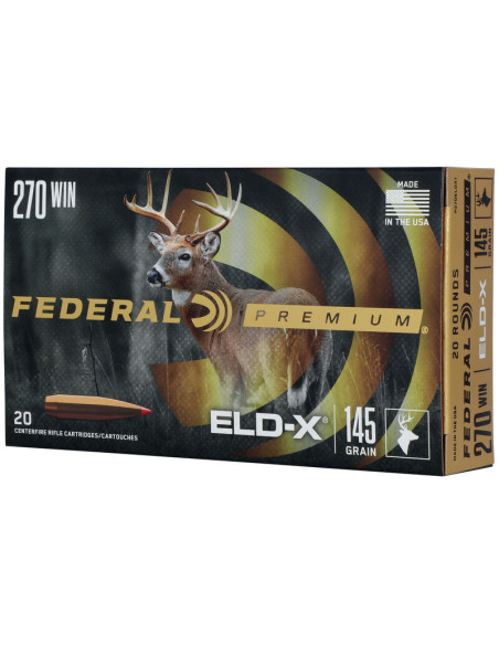 Munición metálica FEDERAL Hornady ELD-X - 270 Win. - 145 grains - P270ELDX1