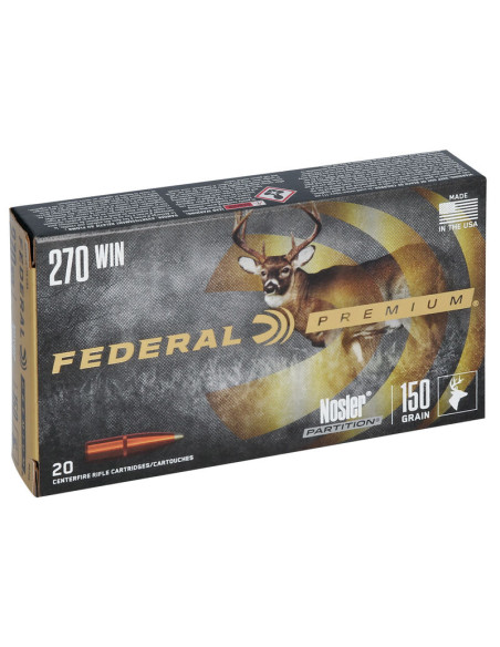 Munición metálica FEDERAL Nosler Partition - 270 Win. - 150 grains - P270E