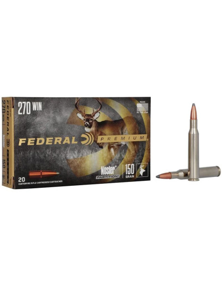 Munición metálica FEDERAL Nosler Partition - 270 Win. - 150 grains - P270E