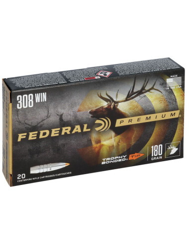 Munición metálica FEDERAL Trophy Bonded Tip - 308 Win. - 180 grains - P308TT1