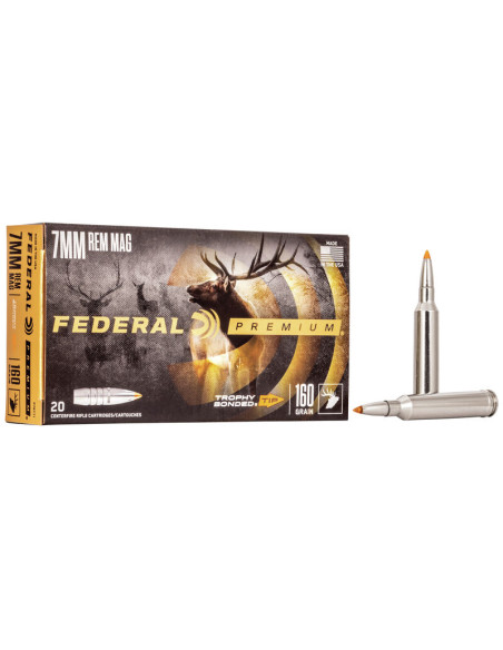 Munición metálica FEDERAL Trophy Bonded Tip - 7mm. Rem. Mag. - 160 grains - P7RTT1