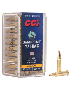 Munición metálica CCI Gamepoint - 17 HMR - 20 grains - JSP - 52