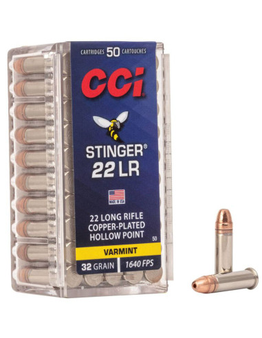 Munición CCI Stinger - .22 LR - 32 grains - CPHP - 5050