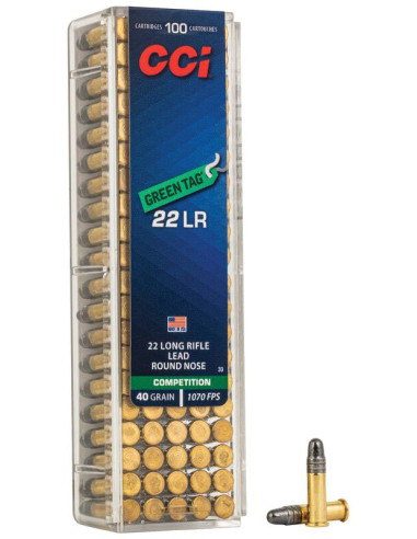 Munición CCI Green Tag - .22 LR - 40 grains - LRN - 33