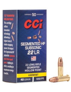 Munición CCI Segmented HP - .22 LR - 40 grains - SHP - 74