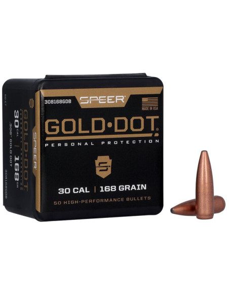 Puntas de bala SPEER Gold Dot SP - .308" - 168 grains -308168GDB