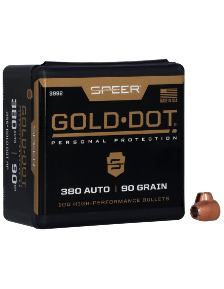 Puntas de bala SPEER Gold Dot HP - .355" - 90 grains - 3992