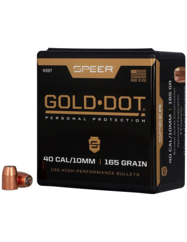 Puntas de bala SPEER Gold Dot HP - .400" - 165 grains - 4397