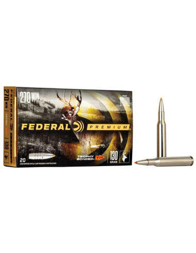 Munición metálica FEDERAL Trophy Bonded Tip - 270 Win. - 130 grains - P270TT1