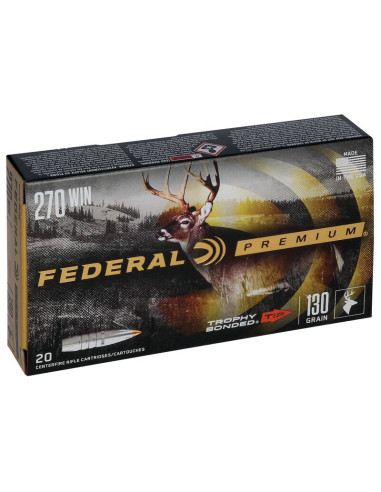 Munición metálica FEDERAL Trophy Bonded Tip - 270 Win. - 130 grains - P270TT1