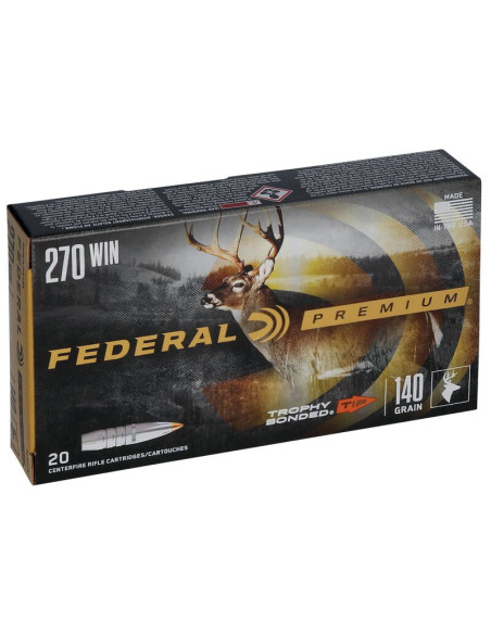 Munición metálica FEDERAL Trophy Bonded Tip - 270 Win. - 140 grains - P270TT3