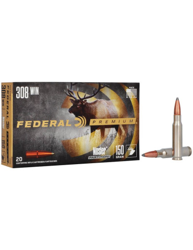 Munición metálica FEDERAL Nosler Partition - 308 Win. - 150 grains - P308S