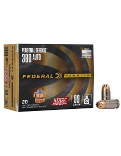 Munición FEDERAL Personal Defense Hydra-Shok Deep - 9mm. corto - 99 grains - JHP - P380HSD1