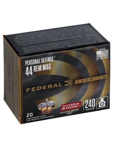Munición FEDERAL Personal Defense Hydra-Shok - 44 Rem. Mag. - 240 grains - JHP - P44HS1