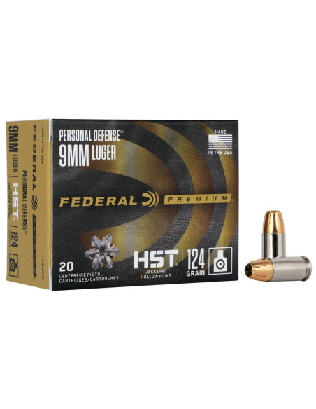 Munición FEDERAL Personal Defense HST - 9mm. - 124 grains - JHP - P9HST1S