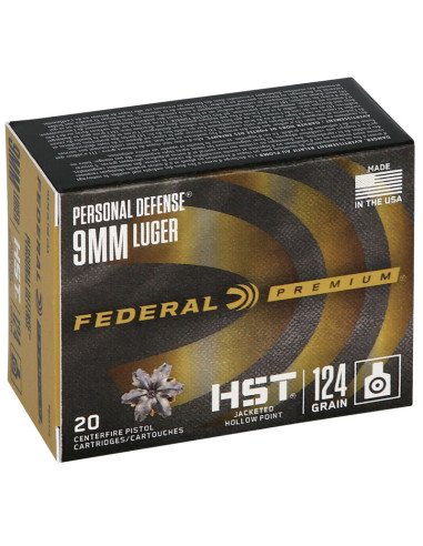 Munición FEDERAL Personal Defense HST - 9mm. - 124 grains - JHP - P9HST1S