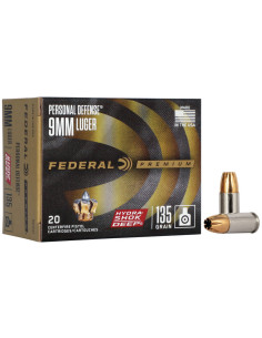 Munición FEDERAL Personal Defense Hydra-Shok Deep - 9mm. - 135 grains - JHP - P9HSD1
