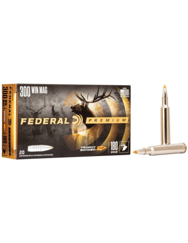 Munición metálica FEDERAL Trophy Bonded Tip - 300 Win. Mag. - 180 grains - P300WTT1