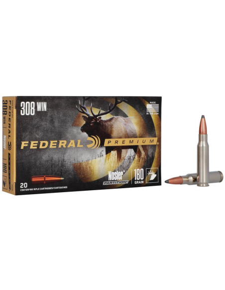 Munición metálica FEDERAL Nosler Partition - 308 Win. - 180 grains - P308E