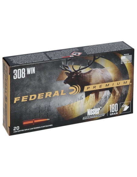 Munición metálica FEDERAL Nosler Partition - 308 Win. - 180 grains - P308E