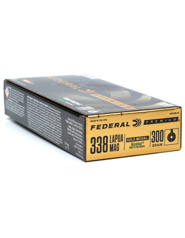 Munición metálica FEDERAL Gold Medal Sierra MatchKing - 338 Lapua Mag. - 300 grains - GM338LM2