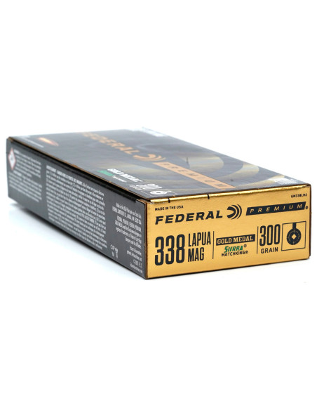Munición metálica FEDERAL Gold Medal Sierra MatchKing - 338 Lapua Mag. - 300 grains - GM338LM2