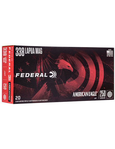 Munición metálica FEDERAL American Eagle - 338 Lapua Mag. - 250 grains - JSP - AE338L