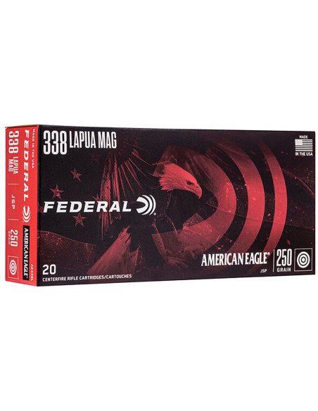 Munición metálica FEDERAL American Eagle - 338 Lapua Mag. - 250 grains - JSP - AE338L
