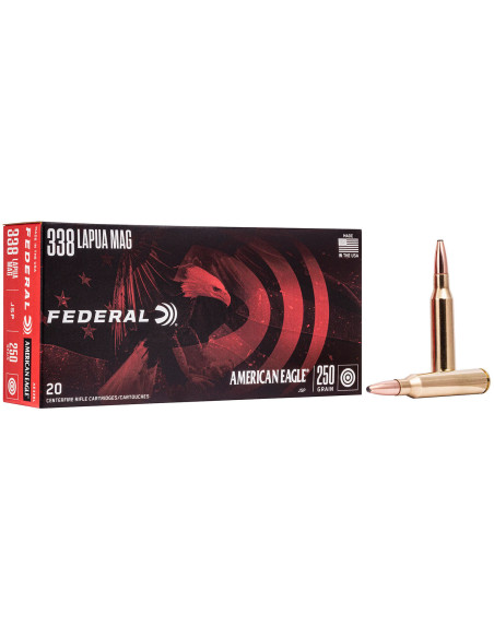 Munición metálica FEDERAL American Eagle - 338 Lapua Mag. - 250 grains - JSP - AE338L